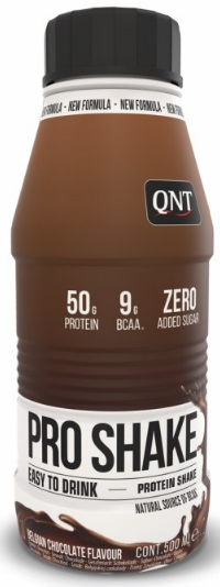 Beljakovinski napitki in smutiji QNT PRO SHAKE (50g protein & Low Sugar) 500 ml Belgian Chocolate